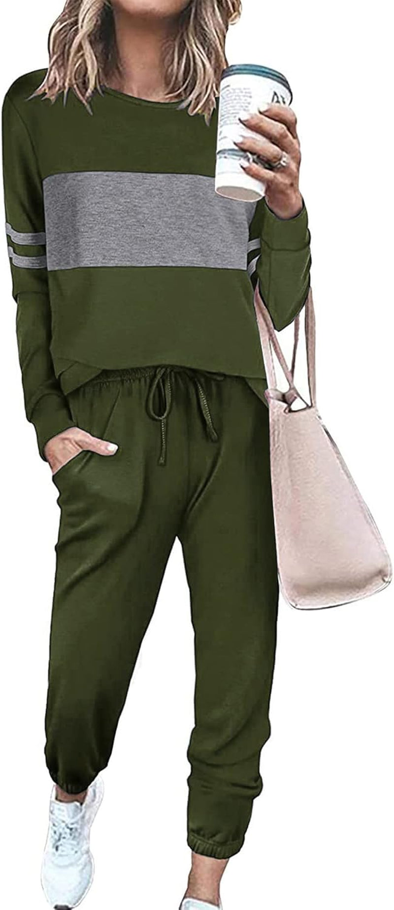 Womens 2 Piece Sets 2025 Long Sleeve Tops High Waisted Sweatpants Lounge Set Fall Fashion Travel Outfits