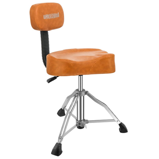 5Core Drum Throne Padded Guitar Stool Backrest Drummer Seat for Adults And Kids BROWN-0