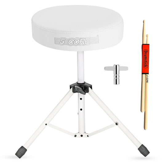 5 Core Drum Throne 3" Thick Padded Comfortable Guitar Stool Drummer Chair Adjustable Musician Seat-0